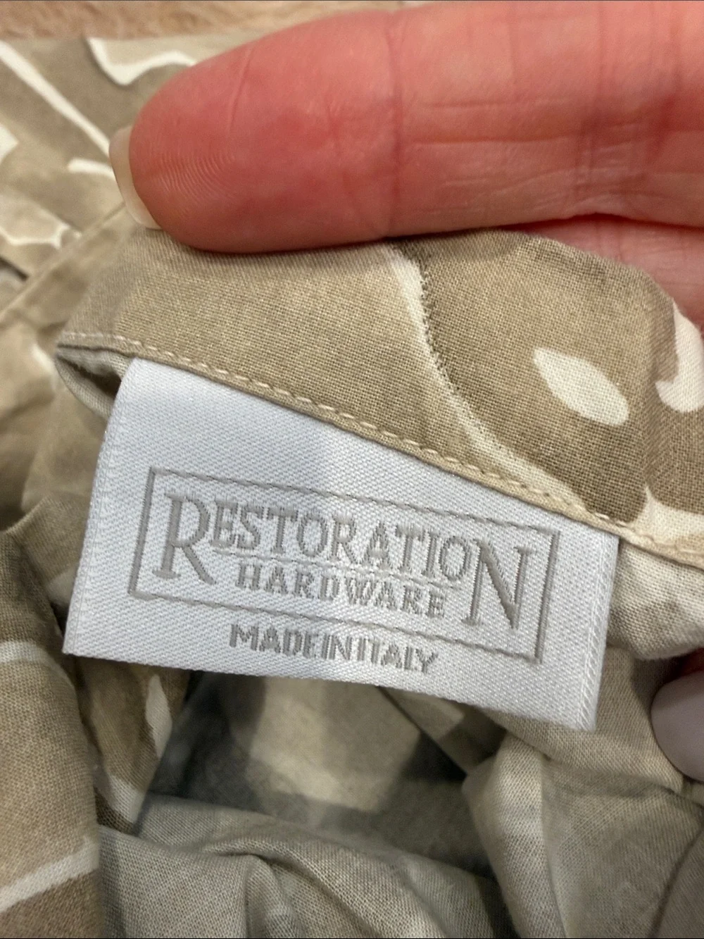 Restoration Hardware Cream Damask euro shams-set of 3